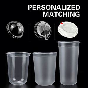 Nuevos Vasos Desechables de Plástico en Forma de U de 90 mm de Diámetro, Vaso de PP para Bebidas Frías y Calientes, Tazón para Snacks, para Té de Burbujas y Té con Leche - Product Image 4