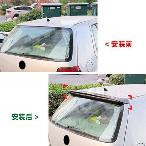 Aileron arrière Volkswagen Golf Mk4 noir piano, texture fibre de carbone, ABS, forme d'aile, pour coffre - Product Image 4