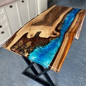 Tavolo moderno in resina epossidica a cascata <span class=keywords><strong>per</strong></span> soggiorno <span class=keywords><strong>cucina</strong></span> da pranzo o appartamento in legno massello <span class=keywords><strong>mobili</strong></span> <span class=keywords><strong>per</strong></span> la casa - Product Image 6