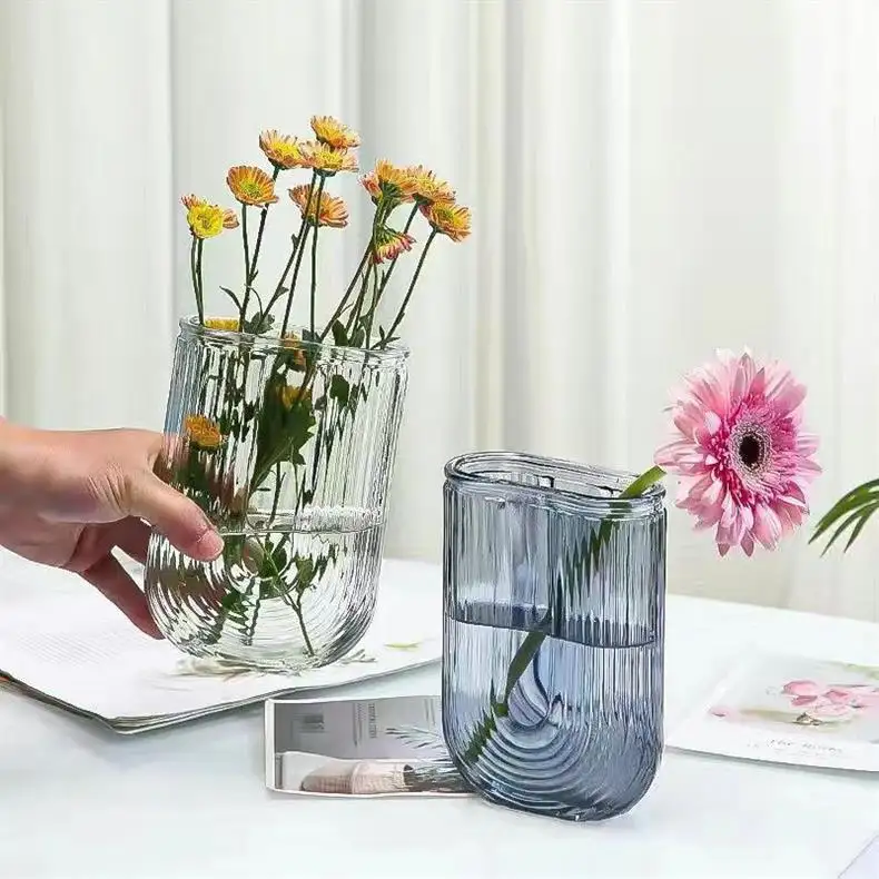 U-shaped glass vase table decoration simple flower arrangement work desk table decoration flowers green plants hydroponics