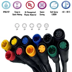 Круглый разъем M8 для электровелосипедов, 2-6 контактов, под пайку, штекер-гнездо, для электрических кабелей, водонепроницаемый IP67/IP68 - Product Image 3