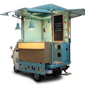 Camión de Comida Motorizado de 3 Ruedas, Estilo Vintage, Carrocería de Acero, 4.8m, Uso en Exteriores, Plancha Resistente al Óxido - Product Image 1