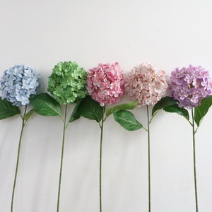 Flor de hortensia artificial de seda para decoración de bodas en interiores, hortensia tipo lollipop - Product Image 3