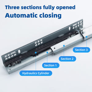 ホットセール モダン アンダーマウント スライド式引き出し 3つ折り ソフトクローズ 隠しスライドハンドル 寝室 キッチン 屋外 ジム ヘビーデューティー 耐荷重35kg - Product Image 2