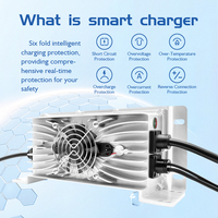 Chargeur de batterie intelligent 12V 24V 36V 48V 60V 72V, étanche IP67, 25A, qualité marine, pour chariot de golf EZGO, chariot élévateur, LiFePO4 Lithium