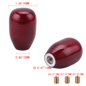 Car Gear <b>Knob</b> Carbon Fibre Elliptical <b>Shift</b> <b>Knob</b> Black Silver Red Ergonomic For Automatic Transmission - Product Image 4