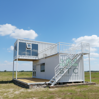 Maison préfabriquée mobile de luxe STC de 20 pieds, design méditerranéen, mur-rideau en verre, chambre à coucher, utilisation scolaire, garantie 5 ans