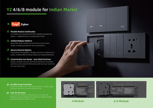 Interruptores Modulares de Última Generación 2026, Nuevo Diseño, WiFi, Zigbee, Compatible con Tuya y <span class=keywords><strong>Alexa</strong></span>, 100-250V 50Hz, para Proyectos del Mercado Indio - Product Image 4