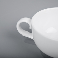 PITO Wit Cappuccino Kop en Schotel Set Fijne Beenporseleinen Luxe Theekop en Keramische Koffiekop met Schotel voor Cafe Gebruik