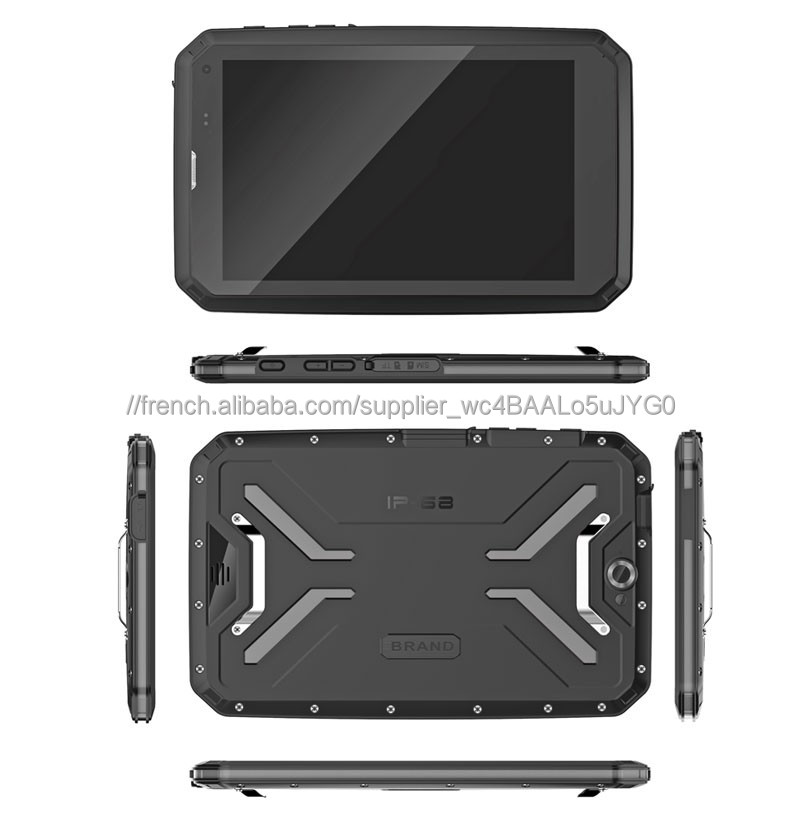 8 pouces Android 9,0 GPS 4G LTE octa Core IP68 durci imperméable à l&amp;#39;eau Tablet PC ordinateur avec NFC Barcode scanner