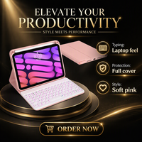 Étui Clavier Magique Rétroéclairé Personnalisable pour iPad Mini 6 Mini 7 en PU 8,3 pouces Détachable avec Support pour Stylet et Coque Intelligente