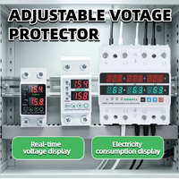 Dispositif de protection contre les surtensions et les sous-tensions intelligent réglable à double affichage sur rail DIN 40A/63A, relais de protection de tension AVP