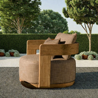 Ensemble de canapés d'extérieur pour villa, mobilier de jardin moderne en teck pour hôtel, ensemble de canapés de patio en teck