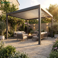 Pergola motorisée moderne en aluminium pour l'extérieur, toit à lames orientables imperméable, gazebo avec télécommande pour terrasse de luxe