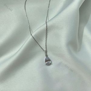 Dylam 18K Gold Plated 925 Sterling Silver CZ Diamond Pendant Necklace for <b>Women</b> Adjustable <b>Slider</b> with <b>White</b> 5A Cubic Zirconia - Product Image 5