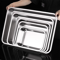 201 acier inoxydable écologique Gastronorm récipient alimentaire Rectangle assiette plate plat Restaurant hôtel qualité assiette plate
