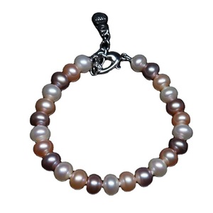 Zhuji Wholesale 7-8mm Flat Round Mixed Color Real <b>Freshwater</b> <b>Pearl</b> <b>Bracelet</b> Women's Jewelry Gift - Product Image 5