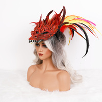 Accessoire de costume de cosplay fourni par l'usine, masque de dragon élégant en plumes pour Halloween, fête de carnaval, vente en gros