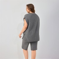 Suéter de Punto de Talla Grande, Minimalista, con Costuras Expuestas, Holgado, Informal, Versátil para Mujer