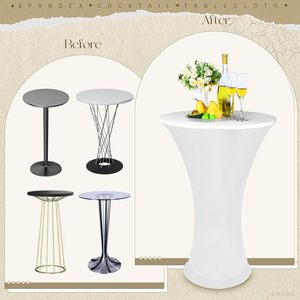Tovaglia Elasticizzata in Spandex per Tavolo <span class=keywords><strong>da</strong></span> Cocktail, Copritavolo Rotondo Elasticizzato per Bar e Matrimoni - Product Image 1