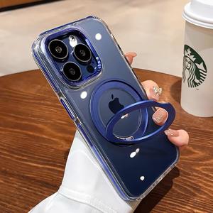 Étui de luxe transparent en PC et TPU rigide, multicolores, style INS, pour smartphone 16 Pro Max, antichoc, avec support magnétique givré - Product Image 6