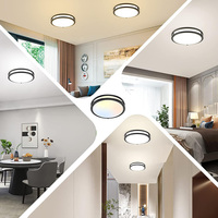 En stock Plafonnier LED encastré dimmable 12 pouces 24W en nickel brossé pour chambre à coucher, cuisine, bureau