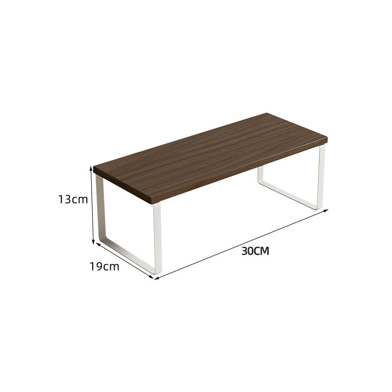 Walnut-colored with white frame, small size, 30 x 19 x 14.2 cm