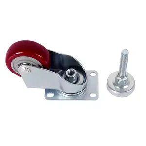 3-Zoll-Bürostuhl-Lenkräder Low Profile Swivel und Rigid Nylon Plate Rollen mit Gummi OEM anpassbar - Product Image 5