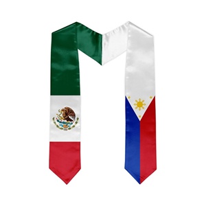 México Filipinas Bandera mixta Estola de graduación Faja Bandera mexicana Faja de graduación para Graduados Internacionales - Product Image 1