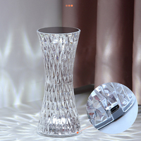 Lampe tactile RVB à 16 couleurs changeantes avec télécommande, lampe de table LED en cristal rose, lampes de bureau romantiques, selfie pour chambre à coucher