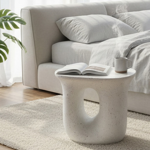 <span class=keywords><strong>Table</strong></span> d'extrémité en forme <span class=keywords><strong>de</strong></span> U à la mode <span class=keywords><strong>Table</strong></span> basse en <span class=keywords><strong>Terrazzo</strong></span> <span class=keywords><strong>Table</strong></span> d'appoint moderne légère pour salon Patio chambre décor à la maison - Product Image 1