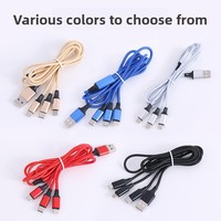 Cable de Datos USB-A 3 en 1 de Nailon Tejido, Conectores Micro, Logotipo Personalizado, Cable de Carga Rápida para Teléfono Móvil, Venta al Por Mayor