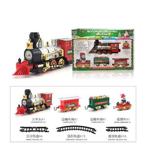 <span class=keywords><strong>Train</strong></span> de Noël vintage pour enfants en plastique à l'échelle 1:64 avec lumières et sons authentiques, jouet classique avec locomotive - Product Image 3