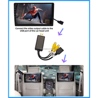 Adaptor Video Mobil USB ke CVBS/USB untuk Navigasi Android, Output ke Monitor Sandaran Kepala/Overhead