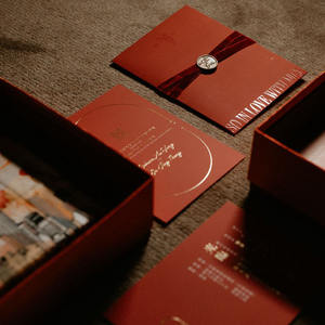 Boîte-cadeau d'invitation de décoration de couleur personnalisée de haute qualité Boîte d'invitation de mariage de luxe - Product Image 5