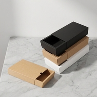 Boîte d'emballage télescopique en papier kraft recyclable, impression de logo personnalisée, carton cadeau pour bougies, artisanat, parfums