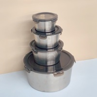 Nouvelle boîte à lunch moderne pour dortoir, en acier inoxydable de qualité alimentaire, avec couvercle en plastique à boucle ronde scellée, pour conserver la fraîcheur, 1-3L