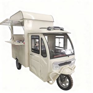 Chariot de nourriture de rue mobile sur mesure en acier galvanisé à 3 roues avec chauffage intégré - Camion de vente de snacks multifonctionnel - Product Image 2