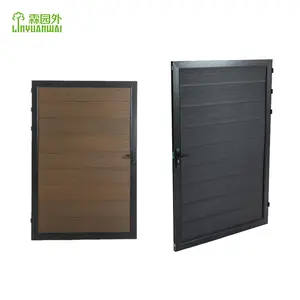 Linyuanwai Jardin WPC Bois Plastique Composite Portes clôture extérieure porte