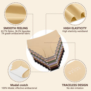 Aiermei-Culottes pour femmes sans couture, logo personnalisé découpé au laser, une pièce, <span class=keywords><strong>Tanga</strong></span> Hipster, marque privée collée, sans couture - Product Image 3