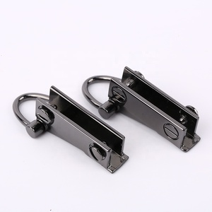 Sang trọng Gunmetal bên kẹp D Vòng khóa | thân thiện với môi không may kim loại End <span class=keywords><strong>clip</strong></span> cho Ví dây đeo và vải ốc vít - Product Image 4