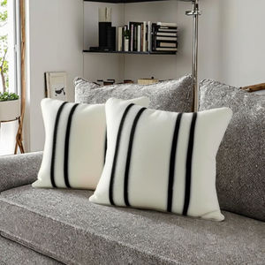 Cojín de rayas geométricas modernas de lujo, tela tejida, Forma cuadrada Vintage, relleno de plumas, decoración del hogar para sofá cama, reposacabezas - Product Image 3