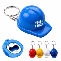 Porte-clés en plastique rigide personnalisé avec logo, décapsuleur, casque de chantier, vente en gros, portable