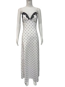 Vestido francés retro sexy con cuello en V y lunares <span class=keywords><strong>para</strong></span> mujer, diseño ajustado con encaje, vestido de verano de cintura alta - Product Image 6