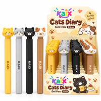 Stylos gel mignons KAIX Chat et Lapin Fraise 0,5 mm – Lots de stylos en silicone à encre gel motif dessin animé pour cadeaux scolaires