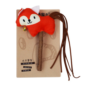Jouet pour chat en peluche série animaux en bois, bâton à mâcher girafe pour la dentition et l'auto-entretenement, fournitures pour animaux de compagnie - Product Image 3