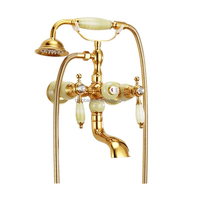 Baignoire murale ensemble de douche en laiton ménage salle de bain baignoire douche robinet pluie cygne douche à main