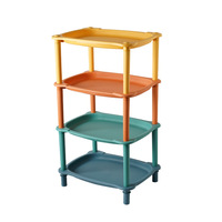 Étagère de rangement pour sol de cuisine, support à vaisselle et bols multifonctionnel en plastique, minimalisme moderne, non pliable