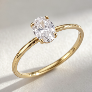 <span class=keywords><strong>Anello</strong></span> <span class=keywords><strong>di</strong></span> <span class=keywords><strong>fidanzamento</strong></span> <span class=keywords><strong>solitario</strong></span> classico a quattro griffe con diamante ovale da laboratorio da 1, 2 o 3 carati in oro massiccio 9k, 14k, 18k, regalo per donna - Product Image 2