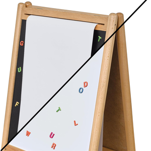 Chevalet d'art en bois 3 en 1 pour enfants avec tableau <span class=keywords><strong>magnétique</strong></span> double face, tableau effaçable à sec <span class=keywords><strong>et</strong></span> rouleau de papier - Product Image 4